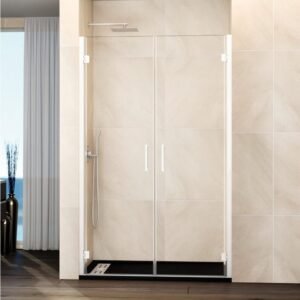 Mampara ducha 2 puertas abatibles GLASS blanco - Imagen 1