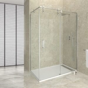 Mampara INOX frontal + lateral fijo MOVING - Imagen 1