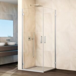 Mampara angular 2 puertas abatibles al vértice GLASS - Imagen 1