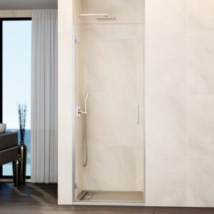 Mampara ducha 1 puerta abatible GLASS bisagra a perfil - Imagen 1