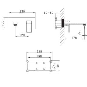 Grifo empotrado de lavabo ORION BLANCO - Imagen 3