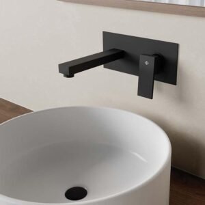 Grifo empotrado de lavabo ORION negro mate - Imagen 1