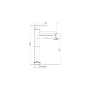 Grifo monomando para lavabo caño alto IONY Acero - Imagen 2