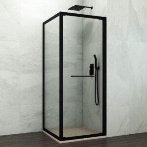 Mampara ducha plegable SPAZIO COMBI A NEGRA + lateral fijo - Imagen 1