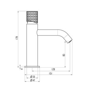 Grifo monomando para lavabo HELIOS Titanio - Imagen 3