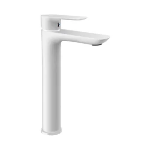 Grifo monomando lavabo caño alto CASSIO blanco - Imagen 1