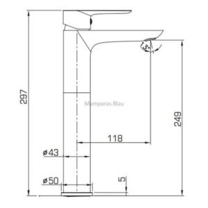 Grifo monomando lavabo caño alto CASSIO blanco - Imagen 2