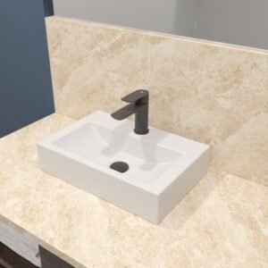 LAVABO CERÁMICO RECTANGULAR 9368 PARA MUEBLE O MURAL - Imagen 1