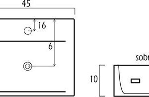 LAVABO CERÁMICO RECTANGULAR 9368 PARA MUEBLE O MURAL - Imagen 3