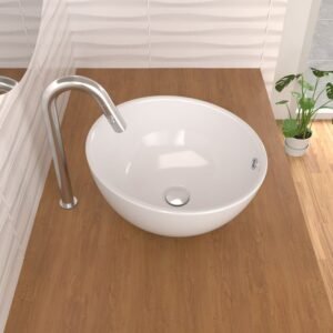 LAVABO CERÁMICO REDONDO 9373 DE DISEÑO PARA MUEBLE - Imagen 2