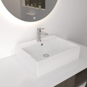 LAVABO CERÁMICO RECTANGULAR 9384 MUEBLE O PARED - Imagen 1