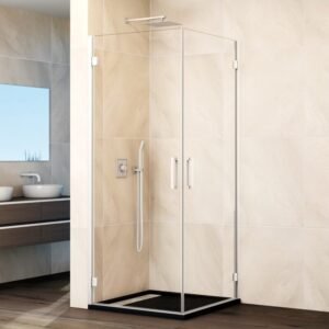 Mampara angular 2 puertas abatibles al vértice GLASS BLANCO - Imagen 1