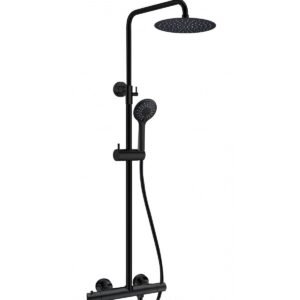 Conjunto de ducha termostático redondo ROUND ELITE NEGRO - Imagen 1