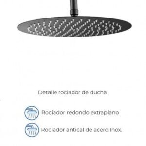Conjunto de ducha termostático redondo ROUND ELITE NEGRO - Imagen 3