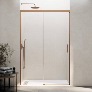 Mampara ducha fijo + corredera BASIC COBRE - Imagen 1