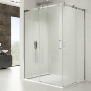 Mampara ducha INOX 2 fijos + 2 correderas ROTARY - Imagen 1