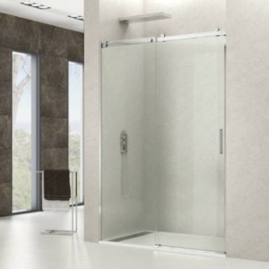 Mampara ducha INOX fijo + corredera ROTARY - Imagen 1