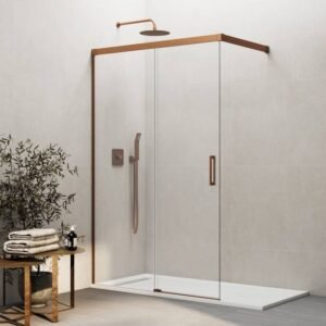 Mampara ducha angular BASIC FREE ANGULAR COBRE - Imagen 1