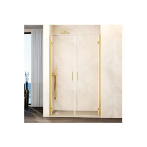 Mampara ducha 2 puertas abatibles GLASS oro - Imagen 1