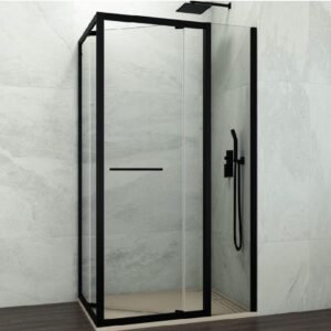 Mampara ducha frontal plegable + fijo SPAZIO COMBI B NEGRA + lateral fijo - Imagen 2
