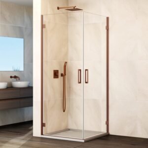 Mampara angular 2 puertas abatibles al vértice GLASS COBRE - Imagen 1