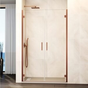 Mampara ducha 2 puertas abatibles GLASS cobre - Imagen 1