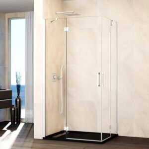 Mampara ducha angular fijo + 2 puertas abatibles + fijo GLASS Combi H blanco - Imagen 1