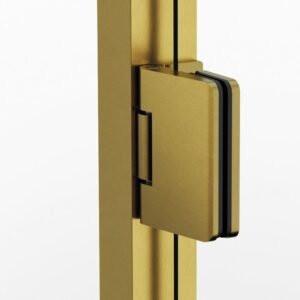 Mampara ducha 2 puertas abatibles GLASS oro - Imagen 2