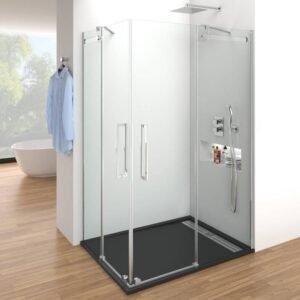 Mampara ducha INOX VETRUM angular al vértice - Imagen 1