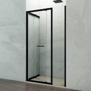 Mampara ducha frontal plegable + fijo SPAZIO COMBI B NEGRA - Imagen 2