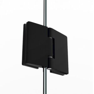 Mampara ducha Fijo + abatible con lateral fijo GLASS cierre imán a pared negro - Imagen 2