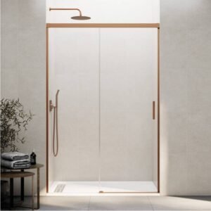 Mampara ducha fijo + corredera BASIC COBRE - Imagen 1