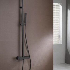 Conjunto de ducha termostático cuadrado QUADRA ELITE NEGRO - Imagen 2