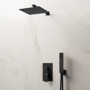 Conjunto de ducha empotrable monomando ORION NEGRO - Imagen 1