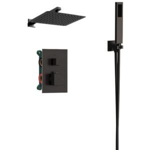 Conjunto de ducha empotrable termostático ORION NEGRO - Imagen 1