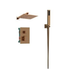 Conjunto de ducha empotrable termostático ORION COBRE - Imagen 1