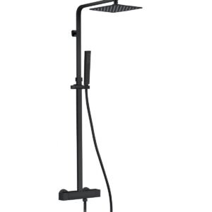 Conjunto de ducha termostático cuadrado QUADRA ELITE NEGRO - Imagen 1