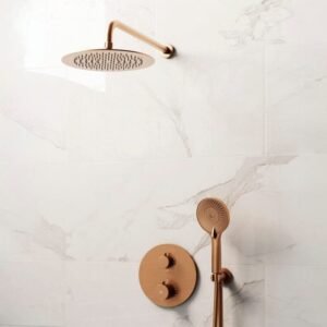 Conjunto para ducha empotrado termostático ROUND COBRE - Imagen 1