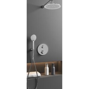 Conjunto para ducha empotrado termostático ROUND CROMO - Imagen 2