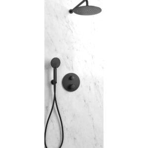 Conjunto para ducha empotrado termostático ROUND NEGRO - Imagen 3