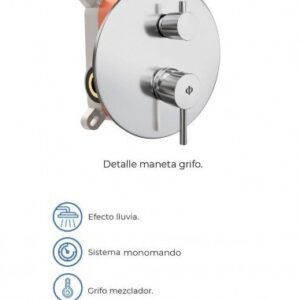 Grifería para ducha empotrada SIRIO CROMO - Imagen 2