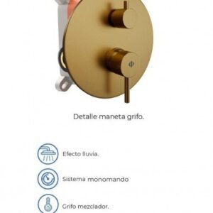 Grifería para ducha empotrada SIRIO ORO CEPILLADO - Imagen 3