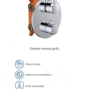 Conjunto para ducha empotrado termostático ROUND CROMO - Imagen 3