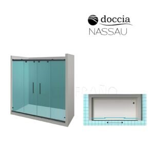 Mampara de ducha frontal 2 fijas + 2 correderas Nassau - Imagen 3