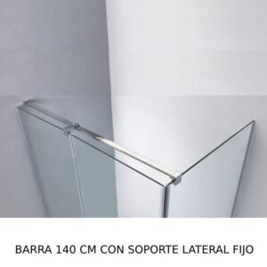 Mampara ducha abatible GLASS bisagra a perfil + lateral fijo oro - Imagen 2