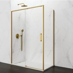 Mampara ducha angular fijo + corredera+ lateral fijo TWENTY ORO - Imagen 1