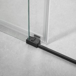 Mampara ducha fijo + corredera BASIC NEGRA - Imagen 3