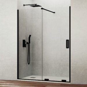 Mampara ducha fijo + corredera KENNA NEGRA - Imagen 1