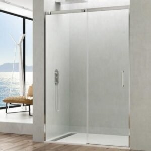 Mampara ducha INOX 1 fijo + 1 corredera TEMPLE - Imagen 1
