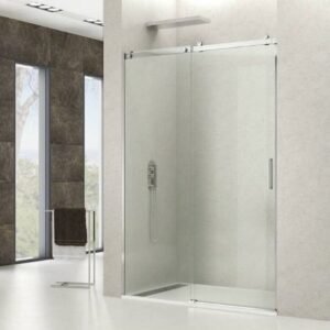 Mampara ducha INOX fijo + corredera ROTARY - Imagen 1